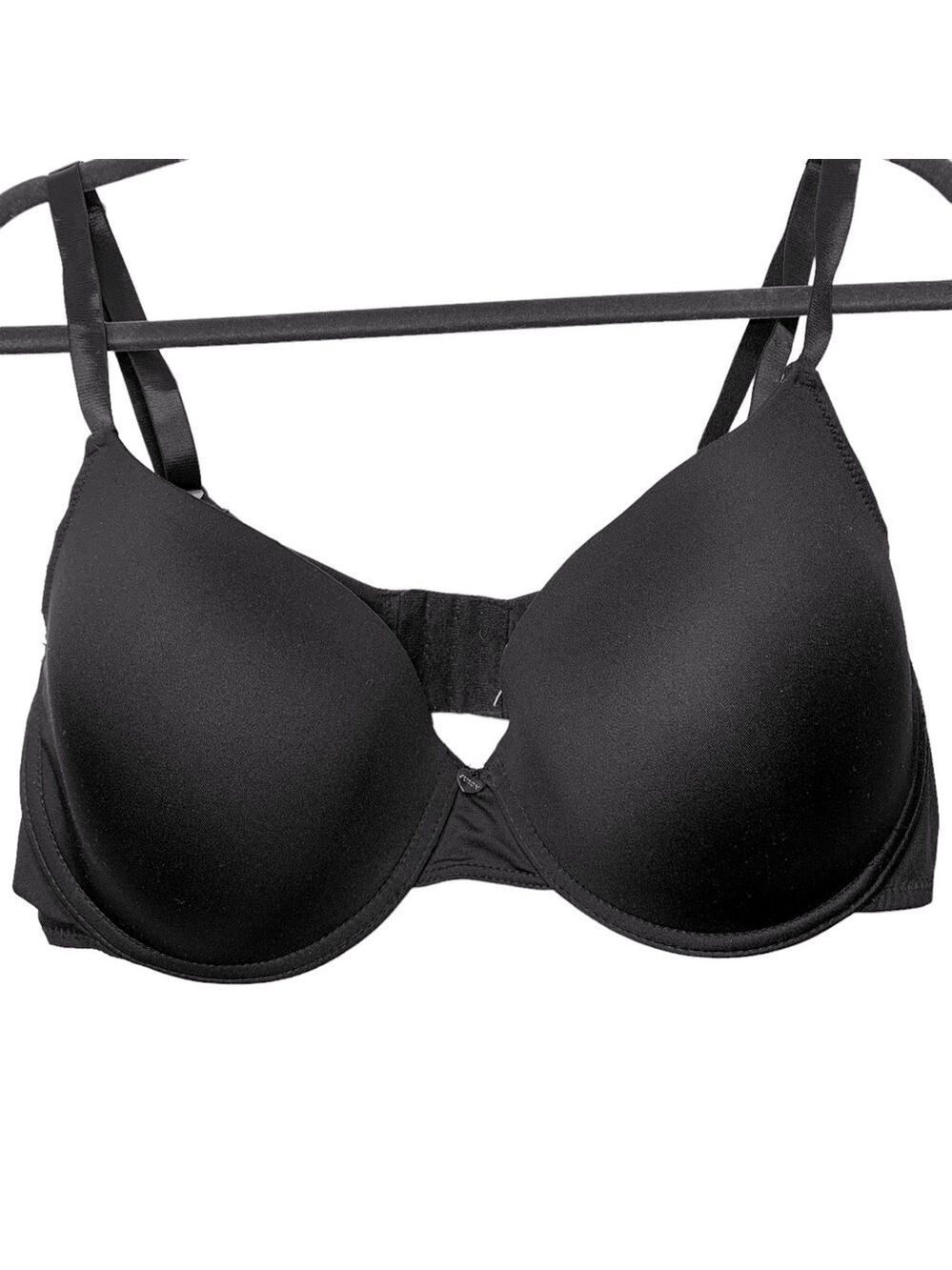 Juicy Couture Intimates Black Padded Push Up Bra Gold Metal Heart Sz 42D